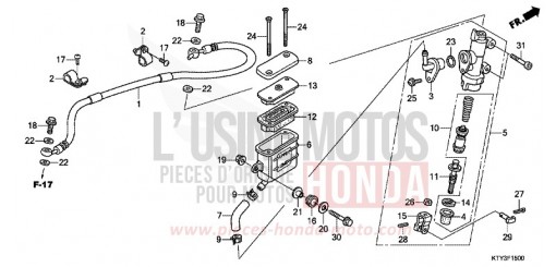 MAÎTRE-CYLINDRE DE FREIN ARRIÈRE CBR125RTD de 2013